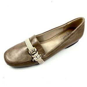 Life Stride Womens Metallic Faux Leather Loafers Size 8 M